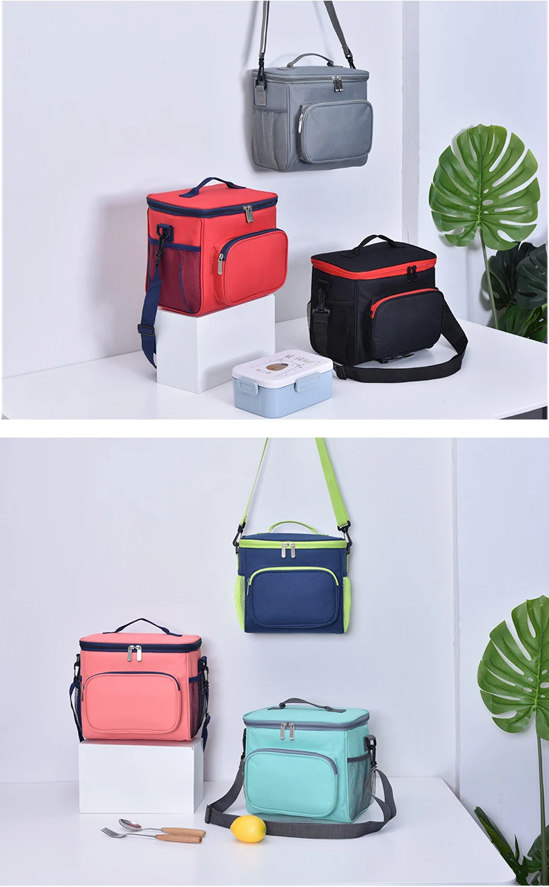 Hot Sale Classic Style Portable Thermal Outdoor  600D Polyester High Quality Lunch Box Insulated Lunch Bag Cooler Tote Bags