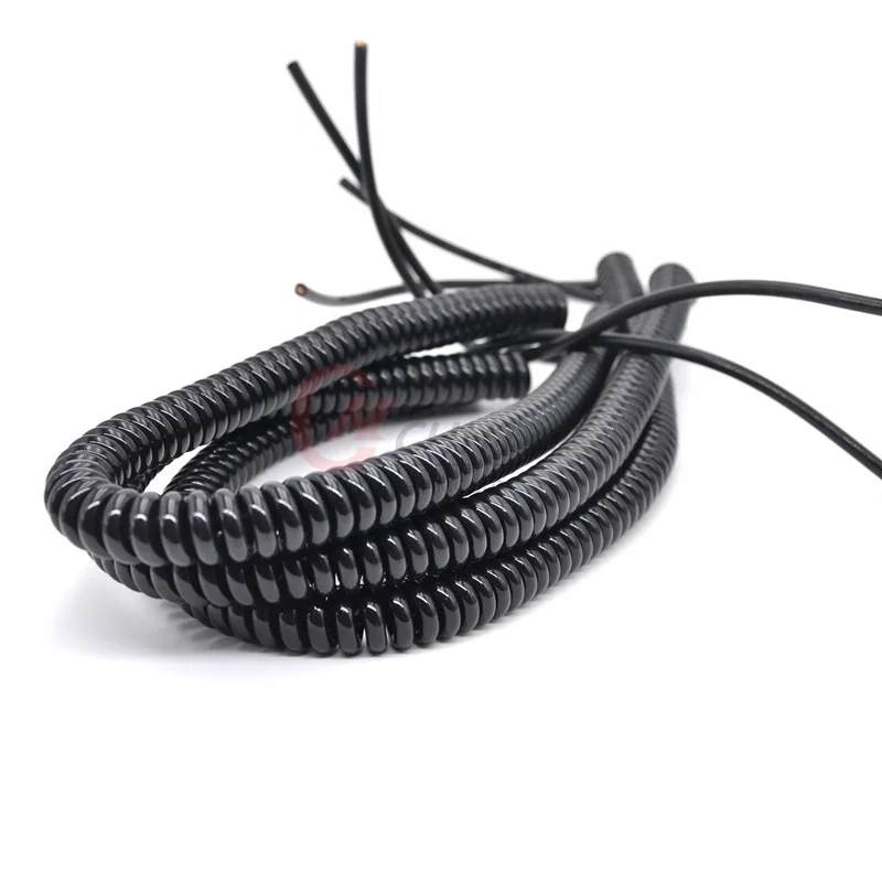 Multi cores flexible PVC jacket coiled wire spring spiral cable