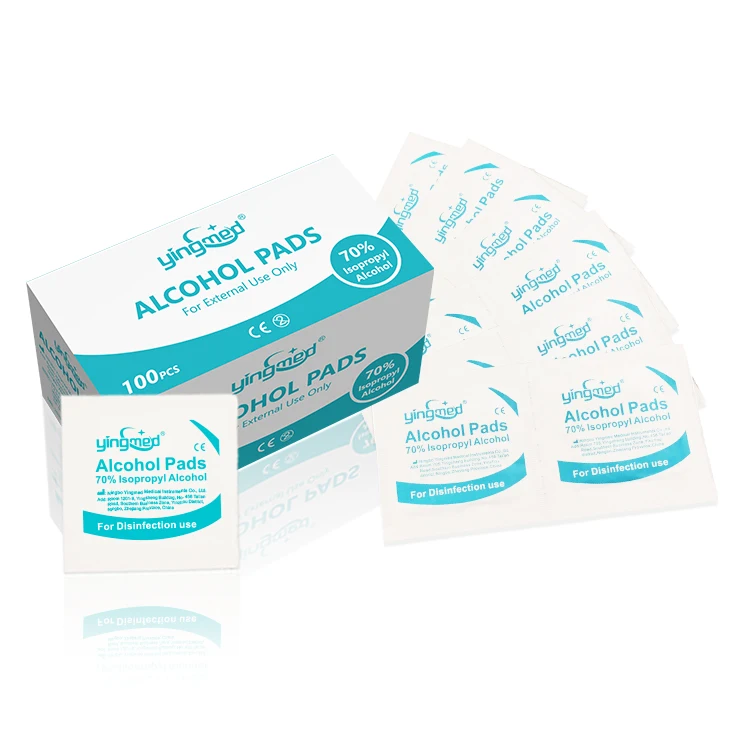 
 Медицинские Одноразовые 70% изопропиловые нетканые спиртовые тампоны, спиртовые прокладки  