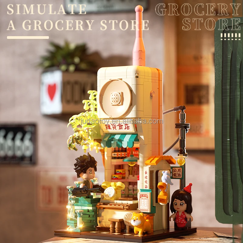 SEMBO Blocks 801014 Grocery store Model building block MOC small particle blocks Creative puzzle toys bricks gifts for kids