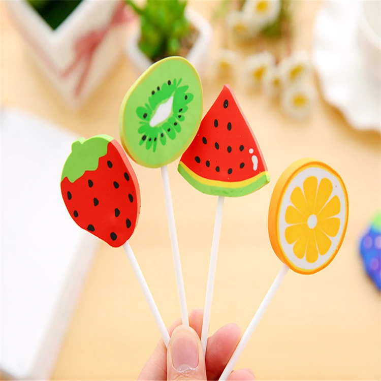 Promotional Mini Custom Shape Fruit Lollipop 3d Puzzles Eraser