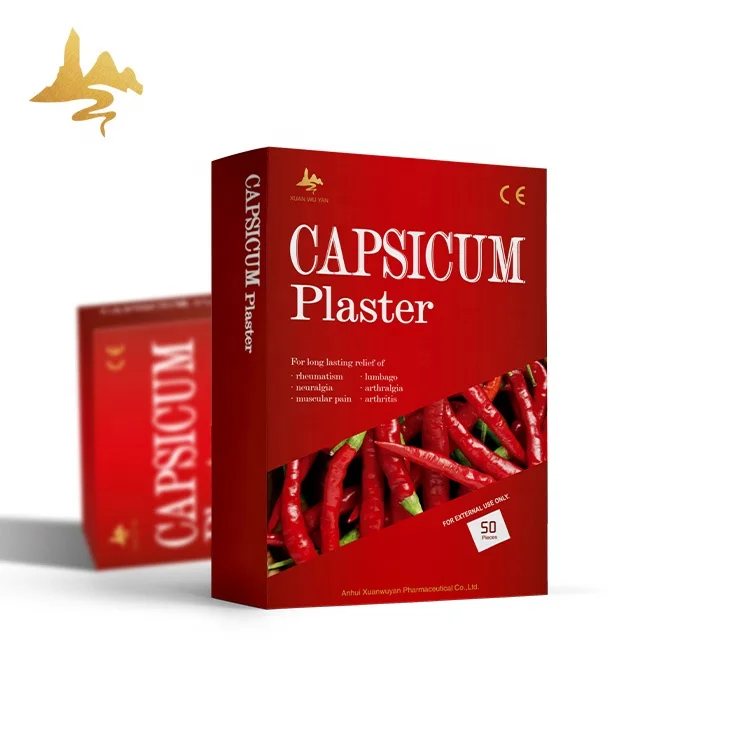 Factory Wholesale Herbal Ginger Hot Chili Patch Waterproof White Cotton Fabric Heat Capsicum Plaster For Pain Relief