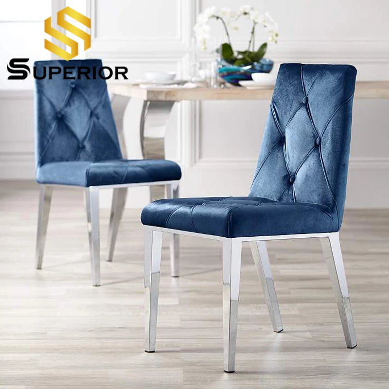 UK hot sale blue chairs dinning chairs velvet chairs luxury dining table set dining room furniture
