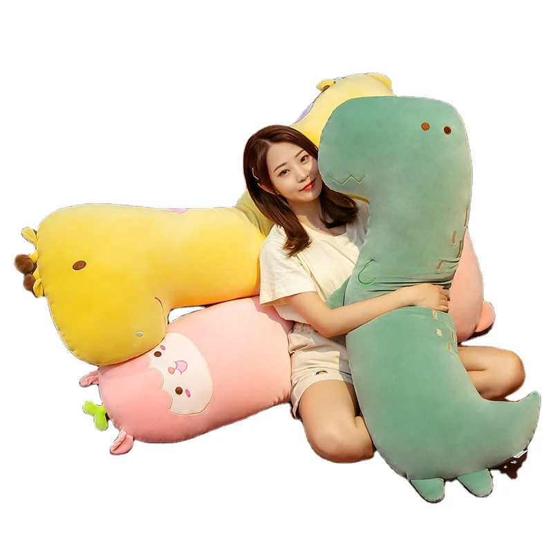 AIFEI TOY Down cotton strip Q cute sleeping pillow Plush toy Dinosaur alpaca giraffe doll Pregnant woman sleep leg cushion