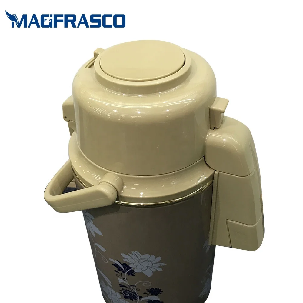 3L Home Glass Liner Refill Inside Blue Decoration Metal Pump Water Coffee Thermos AirPot Vacuum Flask