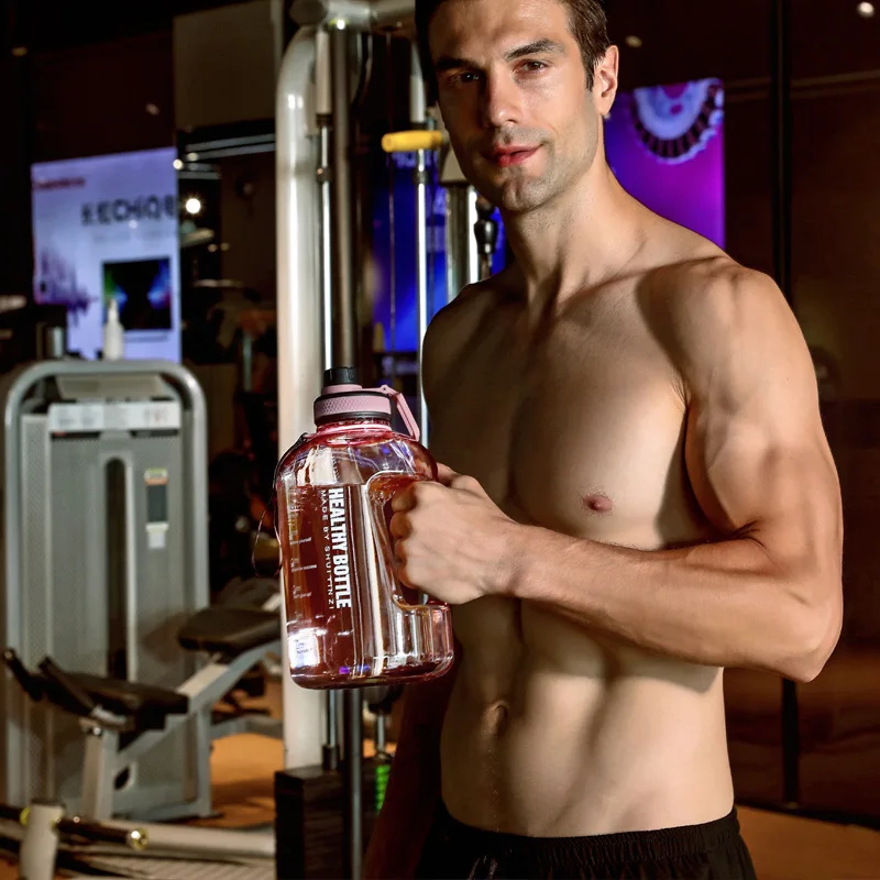 Big 74oz Gallon Water Jug Large Half Gallon Sports Plastic Water Bottle With Straw Lid