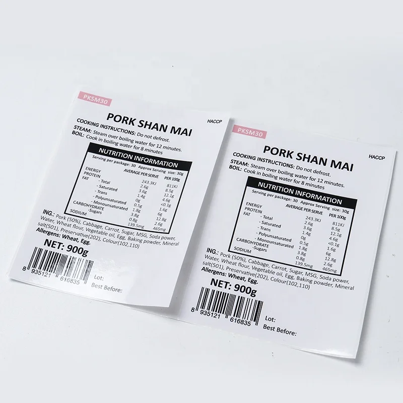 Custom printing Industrial product label food ingredient label parameter label