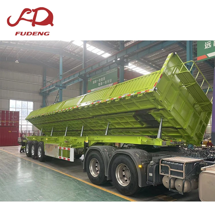 China 25-45 cbm side  dumper tipper trailer 3/4 Axles side tipper trailer container tipper trailer for sale