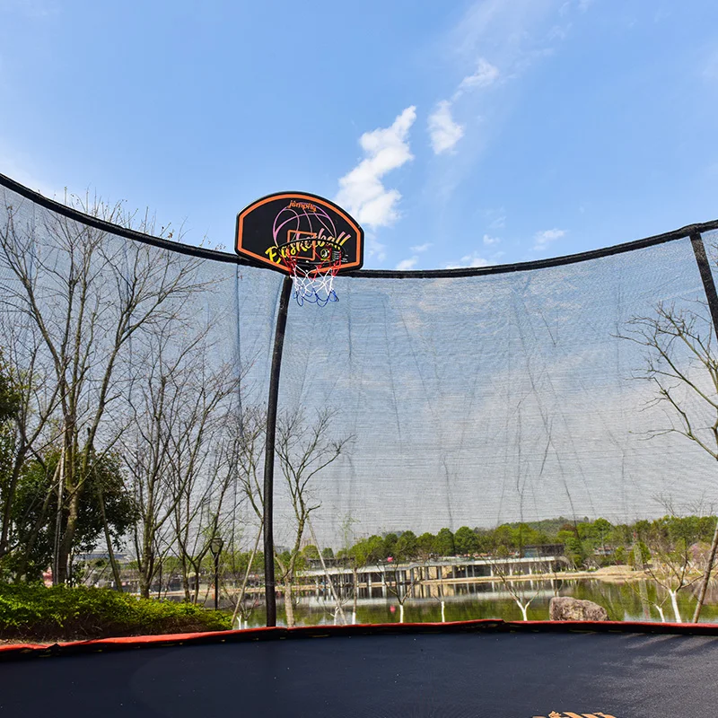 Safety Protection Fitness Jumping Gym Trampoline Outdoor Kids Indoor Trampoline Park With Basketball Hoop