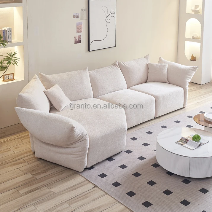 Elegant design villa living room furniture combination sofa set fabric color optional couch
