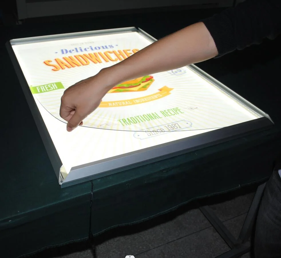 A1 A2 A3 A4 LED Snap Frame Light Box Restaurant Menu Poster Frame LED Advertising Sign Light Box