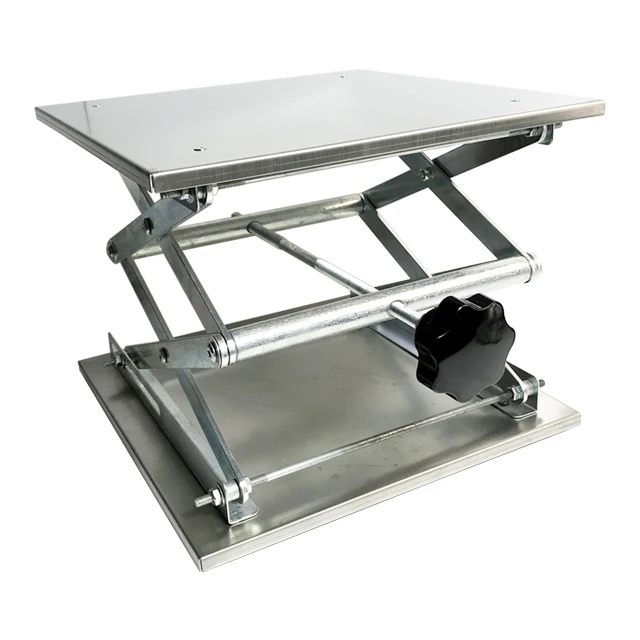Small Laboratory Stainless Steel Lifting Platform Lab Jack 300*300*450mm Stand Lift Riser Lifter Scissor Rack
