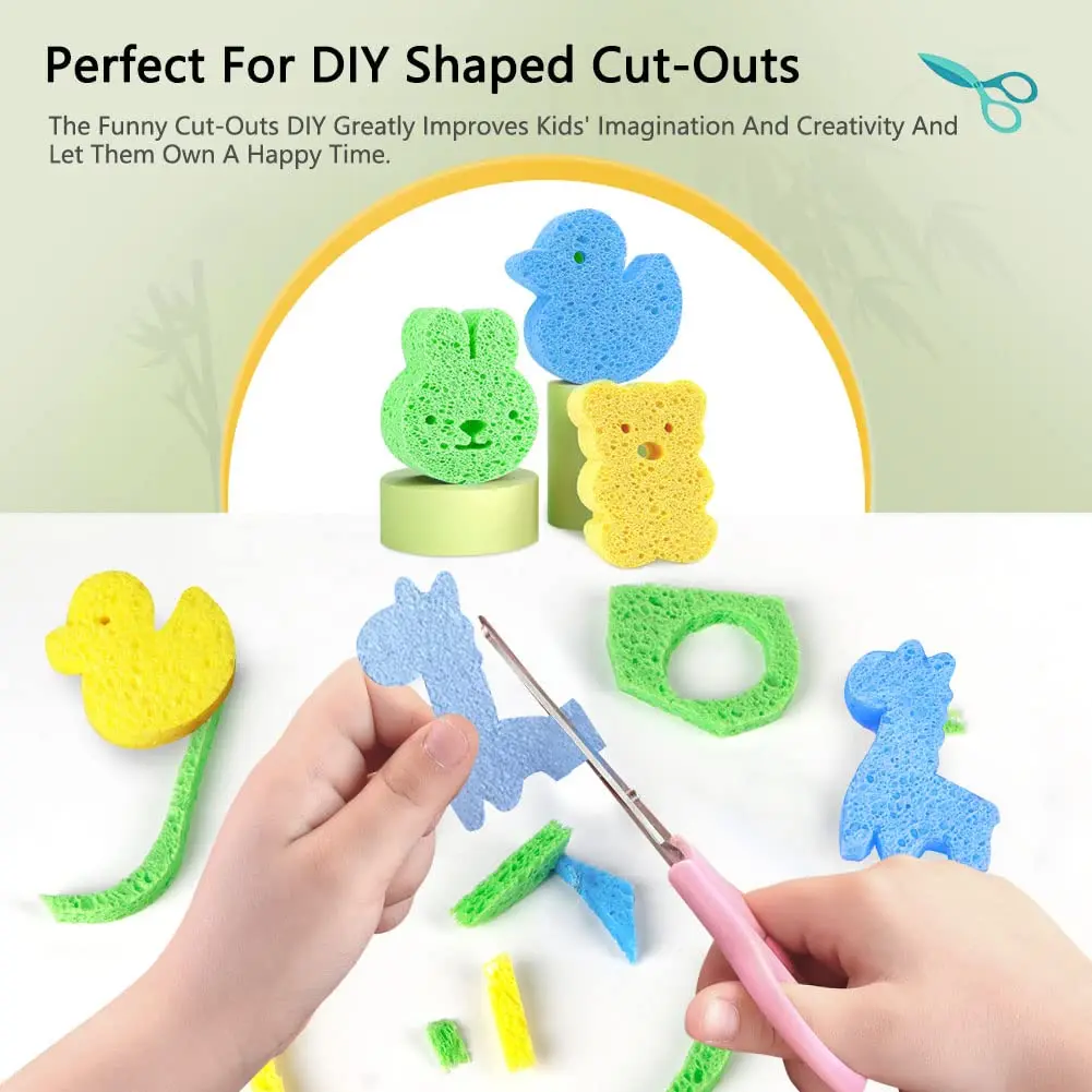 Cellulose Sponges Natural Non-Scratch Cleaning Scrub Sponges for Kitchen and Household Compressed Dish Washing Sponge