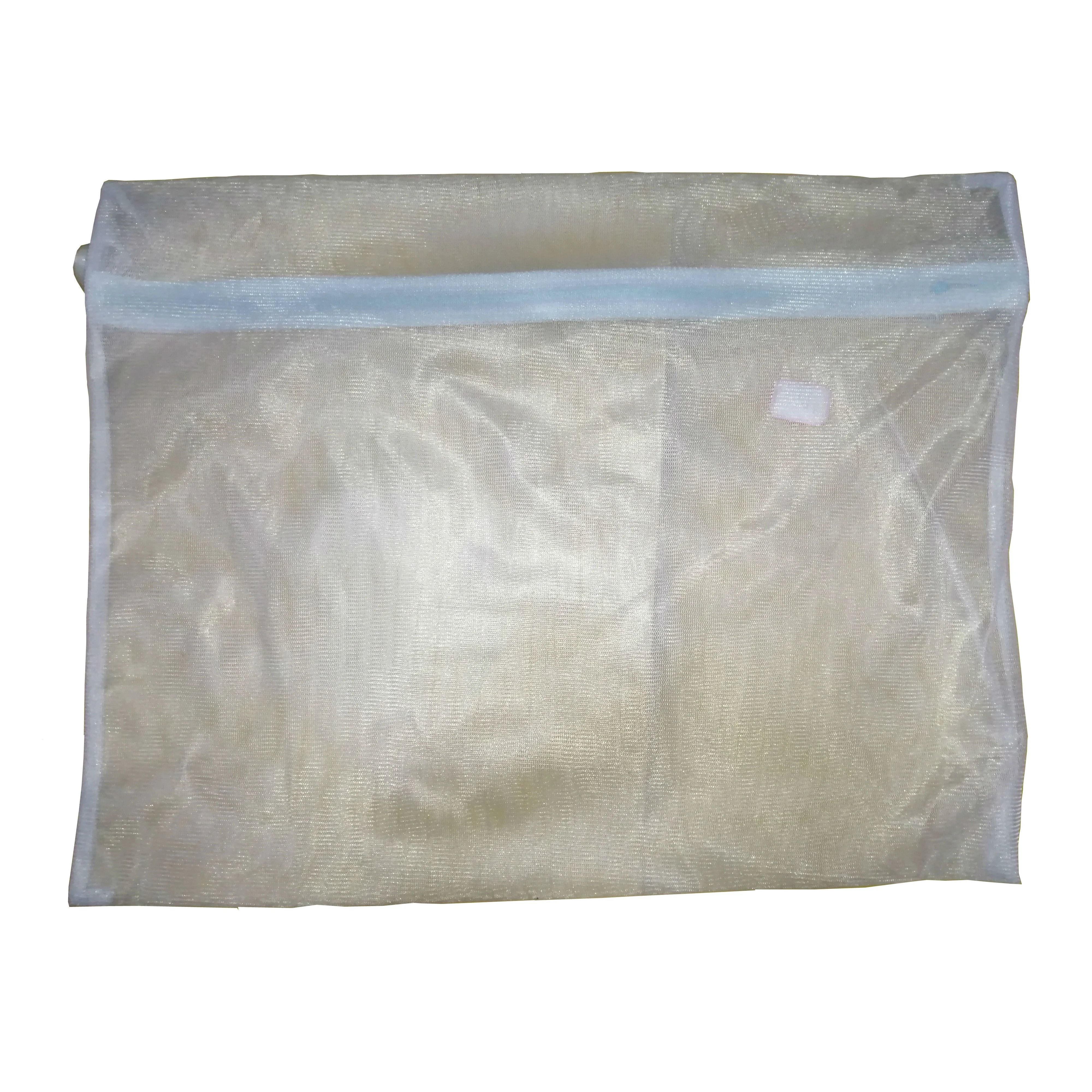 
HW0029 BSCI factory supply directly supermarket custom recycled mesh laundry zipper bag with logo 