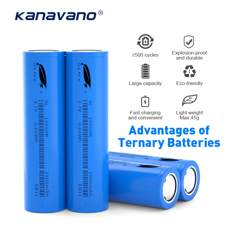 Kanavano A-class 18650 akku 18650 li ion battery 3.7v 1800 mah li-ionen-akku for mini fan