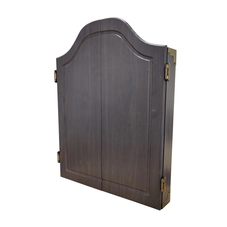 Cheap Dartboard Cabinet Set with Realistic Walnut Finish, Dartboard Cabinet Set for Game Room, Family, Office