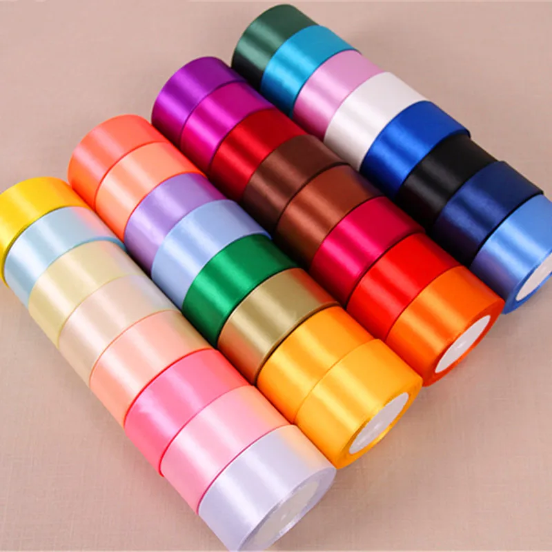 double faed satin ribbon silk satin ribbon handmade with custom printed logo for Gift Box Packing