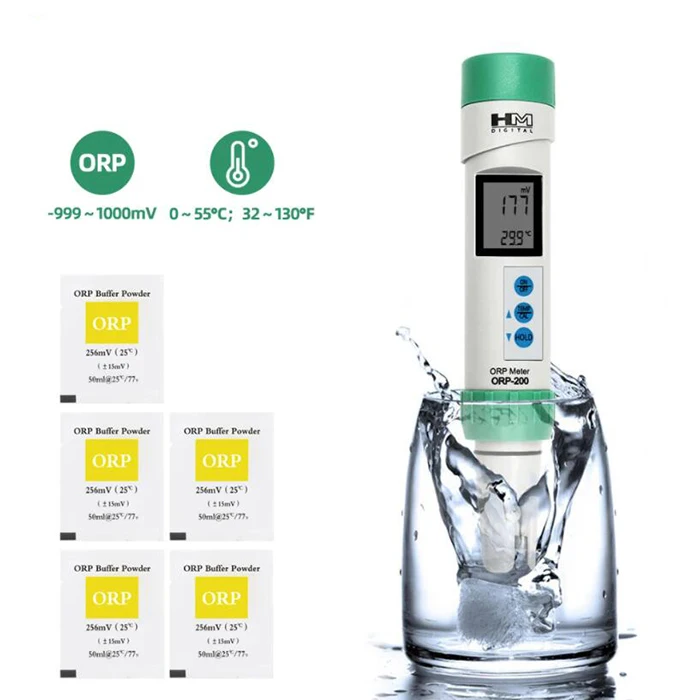HM ORP-200 ORP Meter High Precision -999~1000mV Redox Potentieel Detector Aquarium Swimming Pool Water Quality TEMP PPM Test