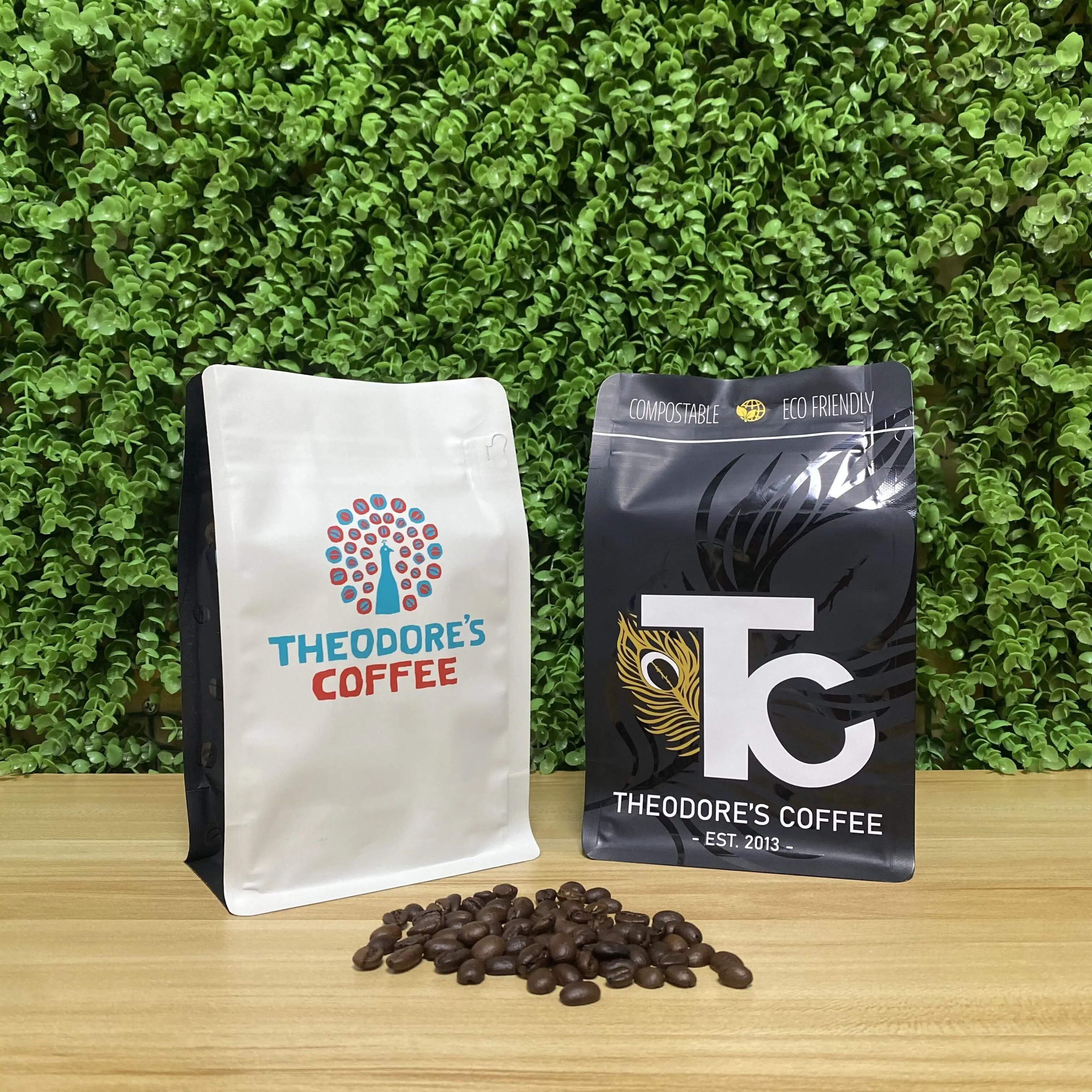 AT PACK Matte Black 250g Coffee Bags Eco-Friendly 1KG Coffee Bags With Valve And Zipper For Coffee Roasters Food-Grade Packaging