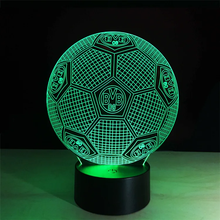 Creative led desk lamp soccer gift 3d acrylic night light USB power supply three-dimensional light-emitting bedside lamps