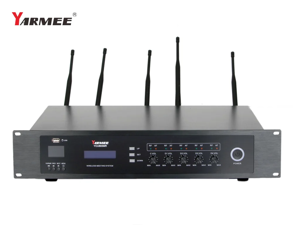 Wireless conference microphone system conference sound system with built in speaker and USB recording