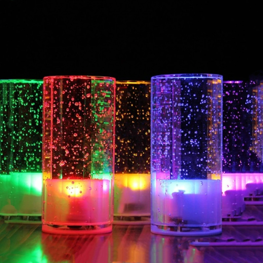 New Creative battery operated color changing led lights aluminium metal base crystal bubble led table lamp for living room hotel