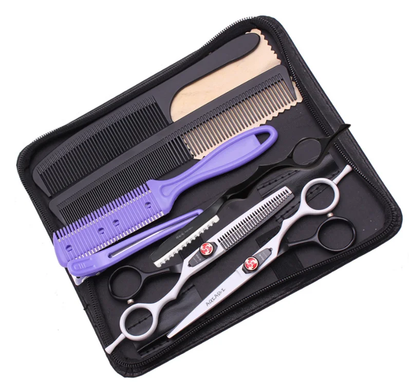 OEM Custom LOGO Professional Hair Cutting Scissors Set Home Hairdressing Scissors Kit