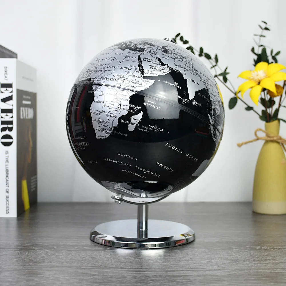 200mm geography silver  world map globe for kids children gifts