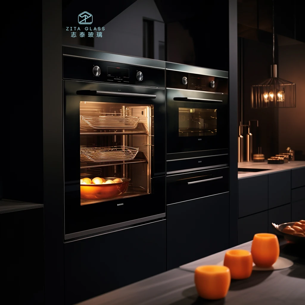 Black wire mesh tempered glass  oven parts tempered glass different size of oven door glass panel accessories