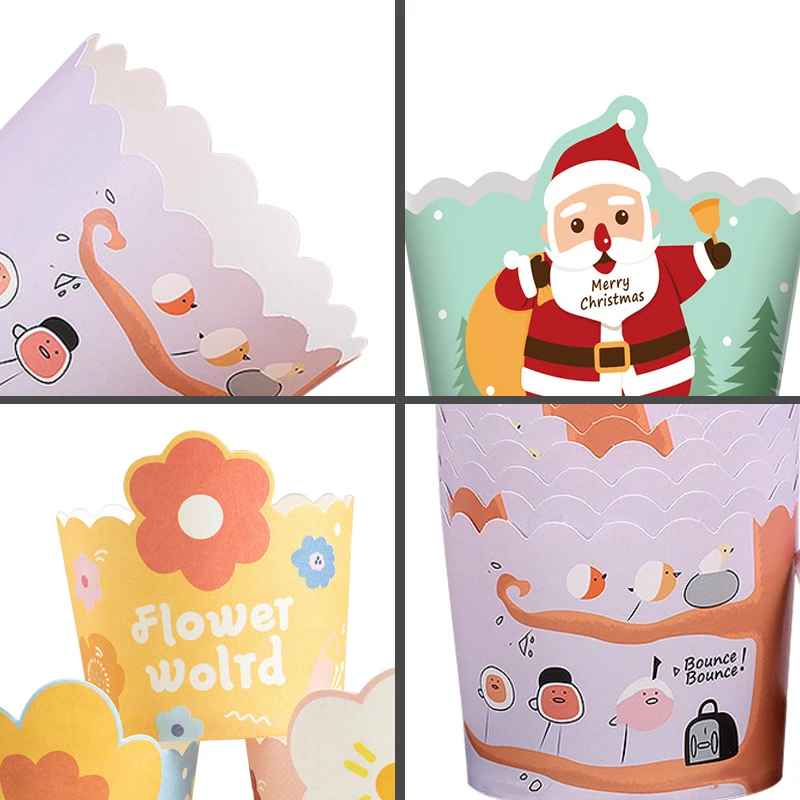 High quality Crepe food paper takeaway holder bubble waffle cone packaging Ice cream egg pancake box