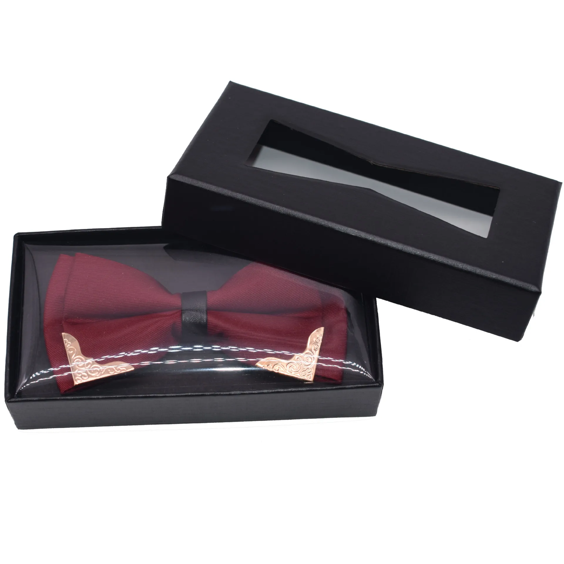 Promotional Black Gift Box Bowtie Packaging For Bow Ties Custom