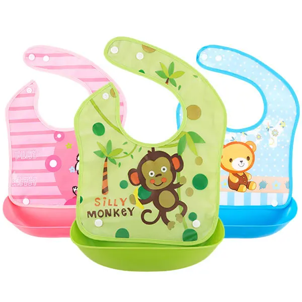 Baby bib waterproof rice pocket baby bib eating saliva pocket saliva napkin three-dimensional silicone