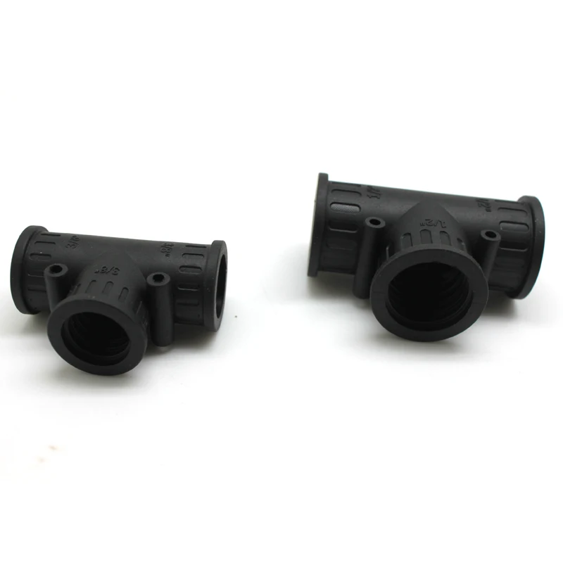 T type three ways plastic pipe rubber joint fitting