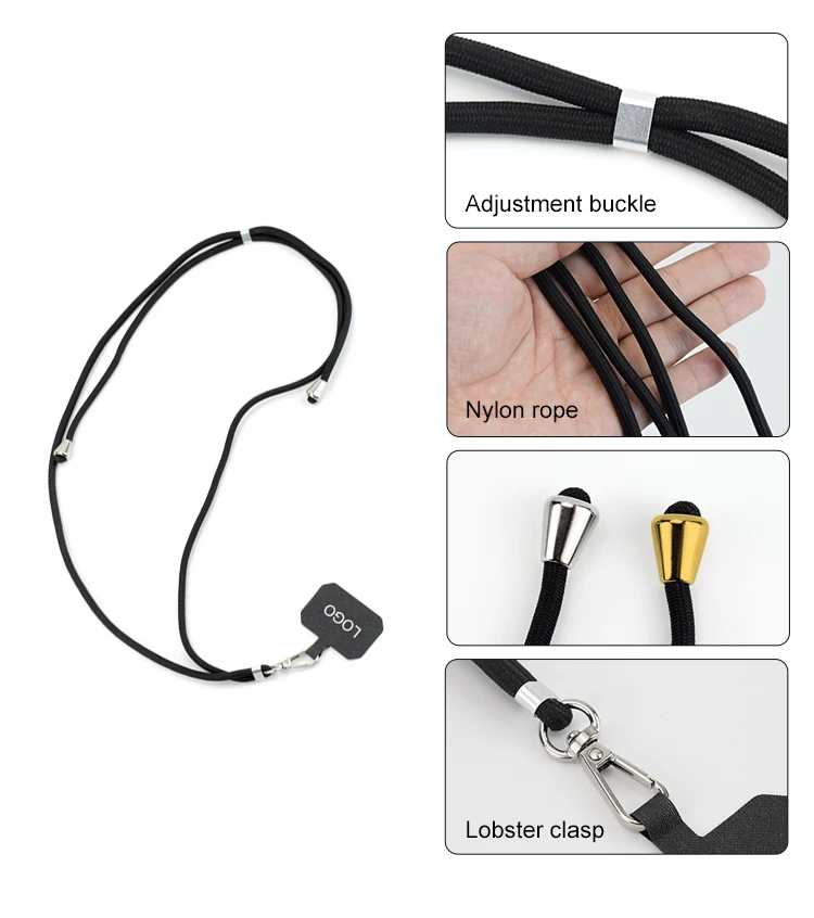 Universal Adjustable Smartphone Phone Straps Lanyard with metal rope with pad Phone Lanyard
