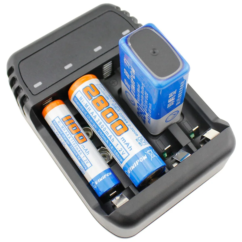 NiMH NiCD AA AAA 9V Rechargeable Batteries Smart Battery Charger USB charger for NiMH batteries with LED display