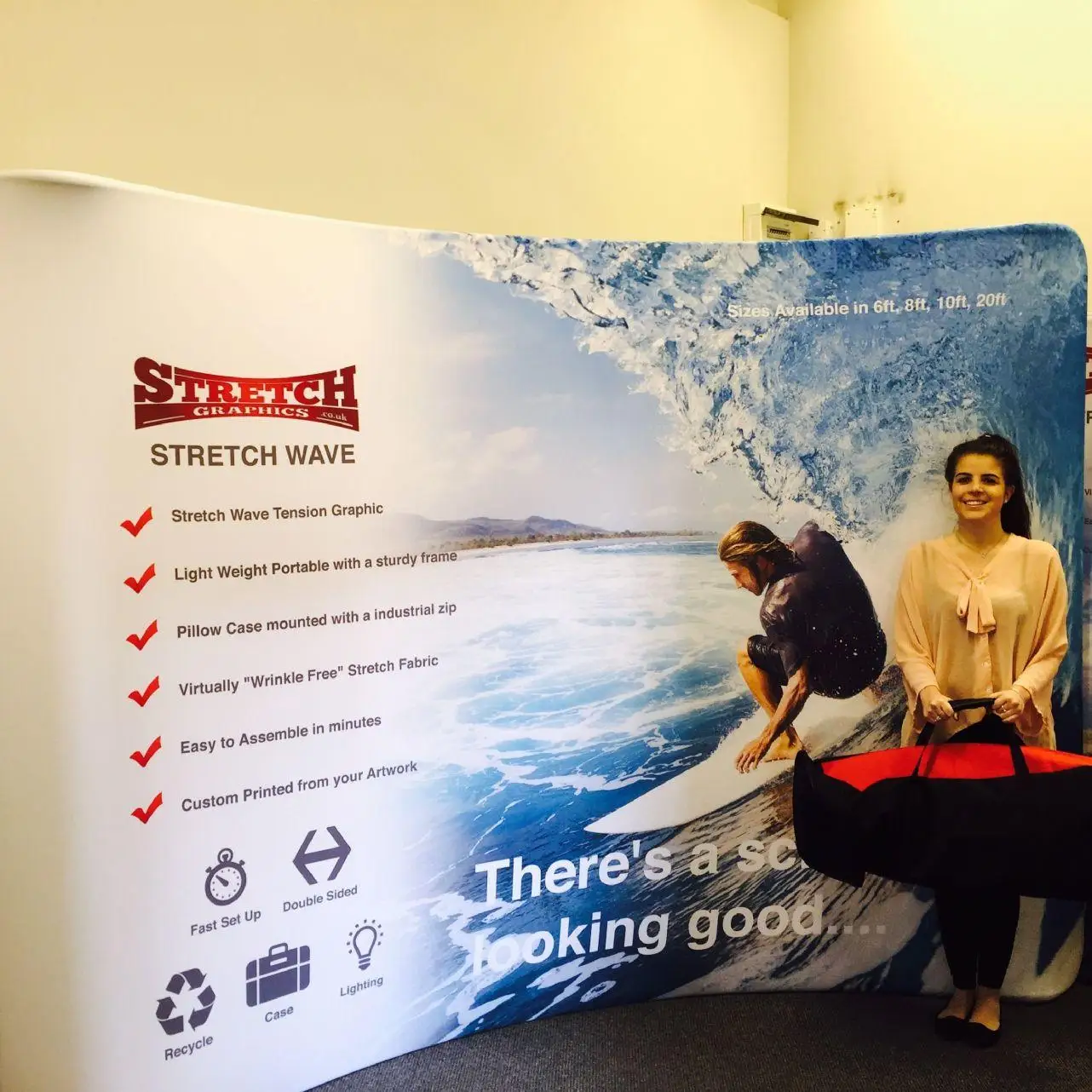 10ft 8ft  Backdrop Aluminum  Easy Tube Tension Fabric Booth Banner Display