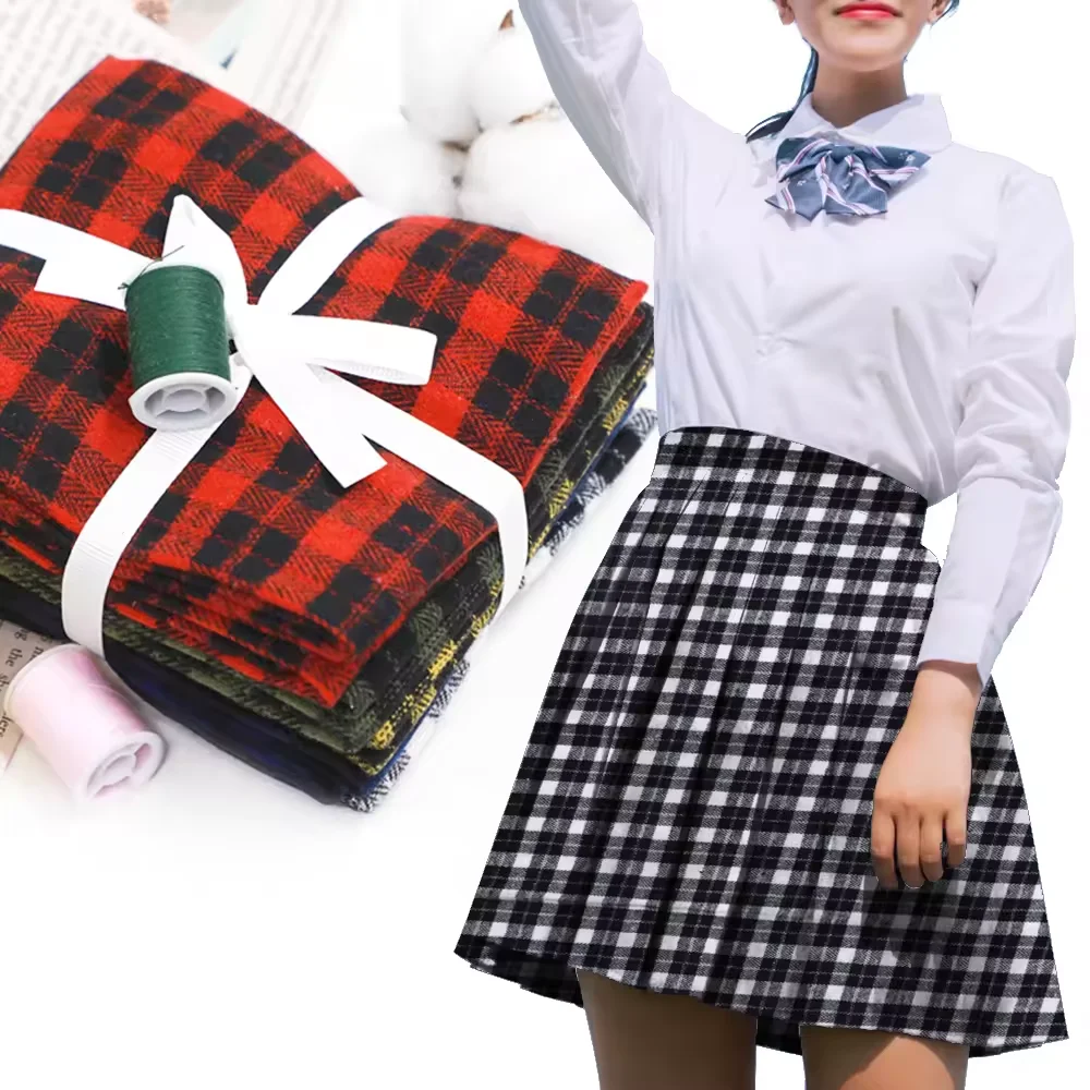 100 Organic Cotton Fabric By The Meter Checks Fabric 100% Cotton Fabrics For Clothing Cotton