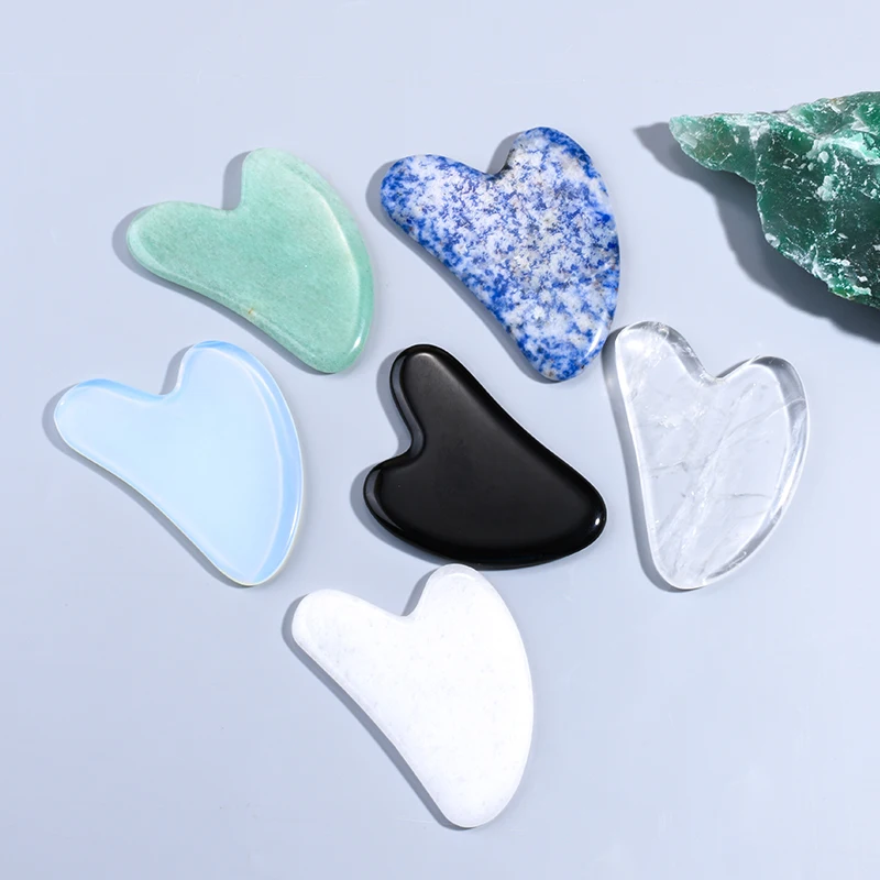 Customized Jade Gua Sha Face Massager Personalized Natural Jade Guasha Board Wholesale Rose Quartz Gua Sha Skin Care Tool