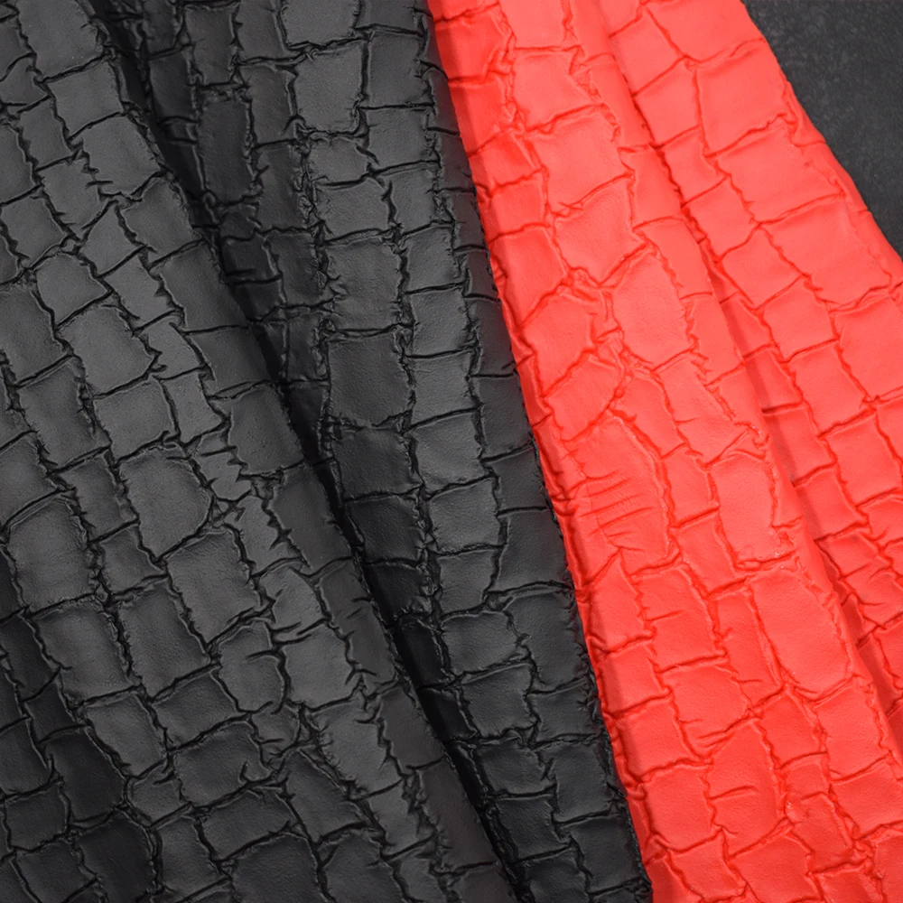 Wholesale line impression synthetic leather plaid grain Synthetic PVC leather Faux Bag Leather Material