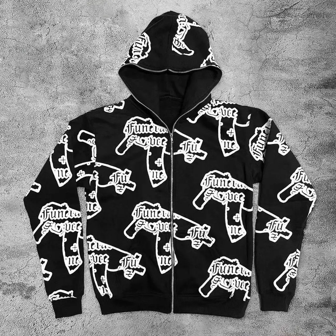 Custom All over Print Hoodie Factory French Terry Graphic Hoodie Sport Men Full Zip up Hoodies