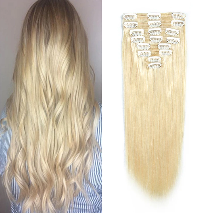 No tangle 100% best quality double drawn remy 220g one piece clip in human hair extensions for sale