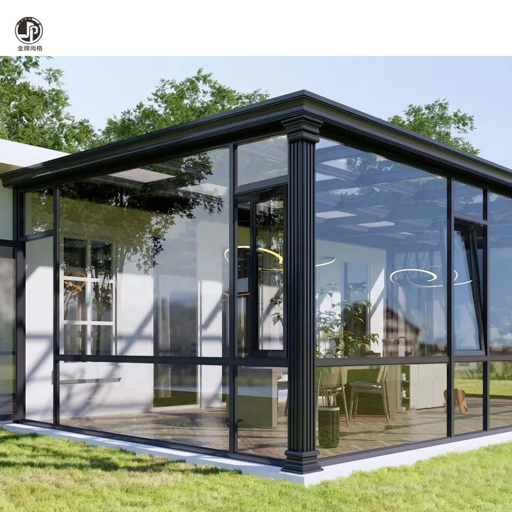 Aluminum double tempered glass solarium Summer house Free standing room Solarium Winter garden