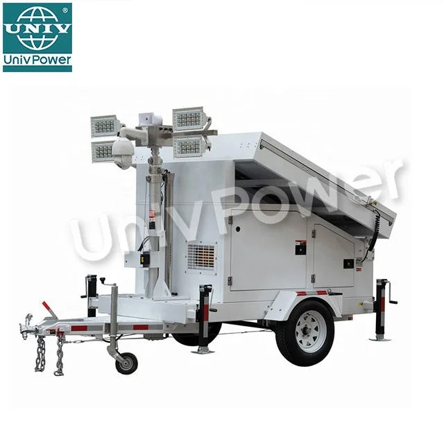 Hot Selling Mobile LED Solar Light Tower Telescopic Mast Solar Light Tower Portable Lighting Tower With 4 pcs PV Panel