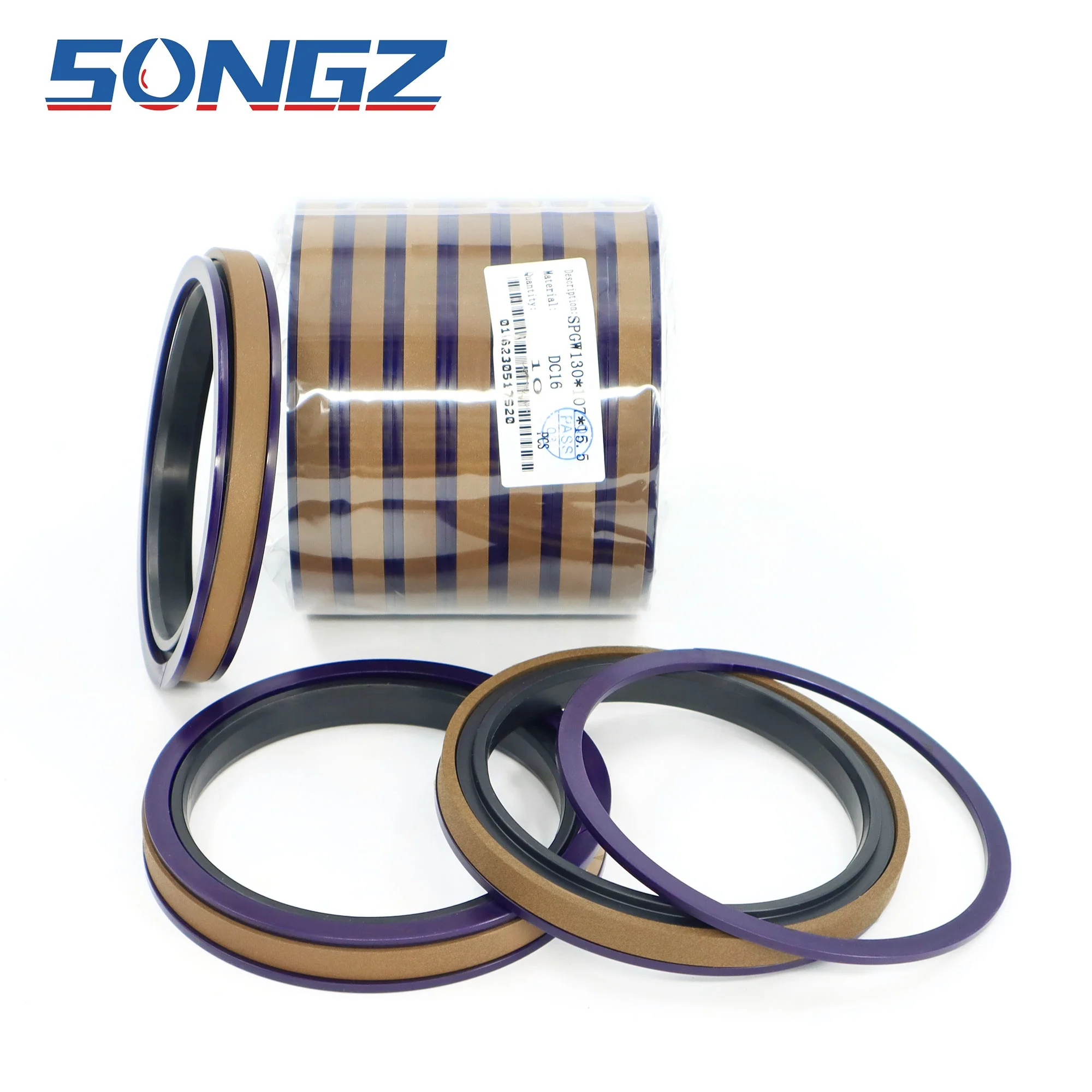 Excavator oil seal piston seal SPGW PTFE+NBR material sealing ring 130*107*15.5