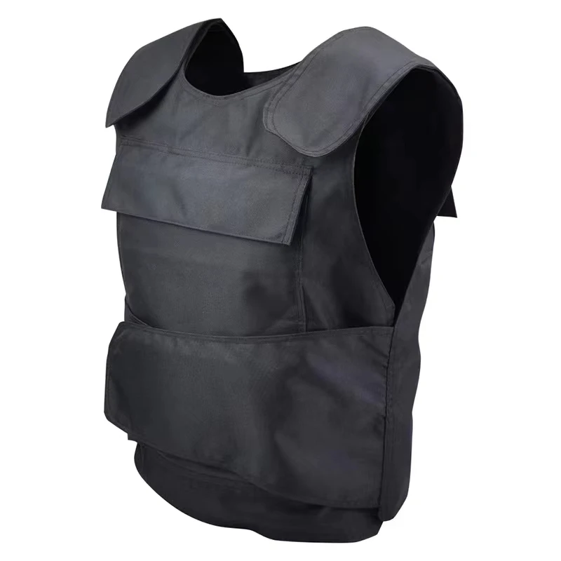 Doublesafe Black Polyester Ballistic Tactical PE Aramid Concealable Stab Proof Armor Vest for Men