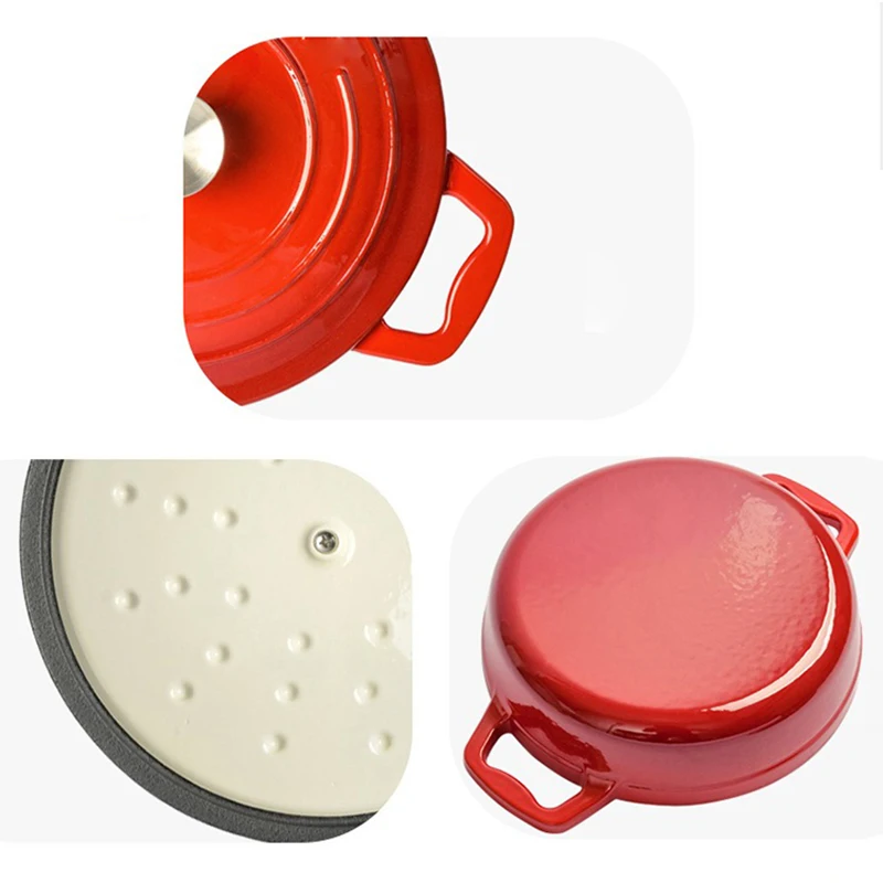 Factory Stock 2L Cookware Cast Iron Kitchenware Non Stick Enameled Dutch Oven