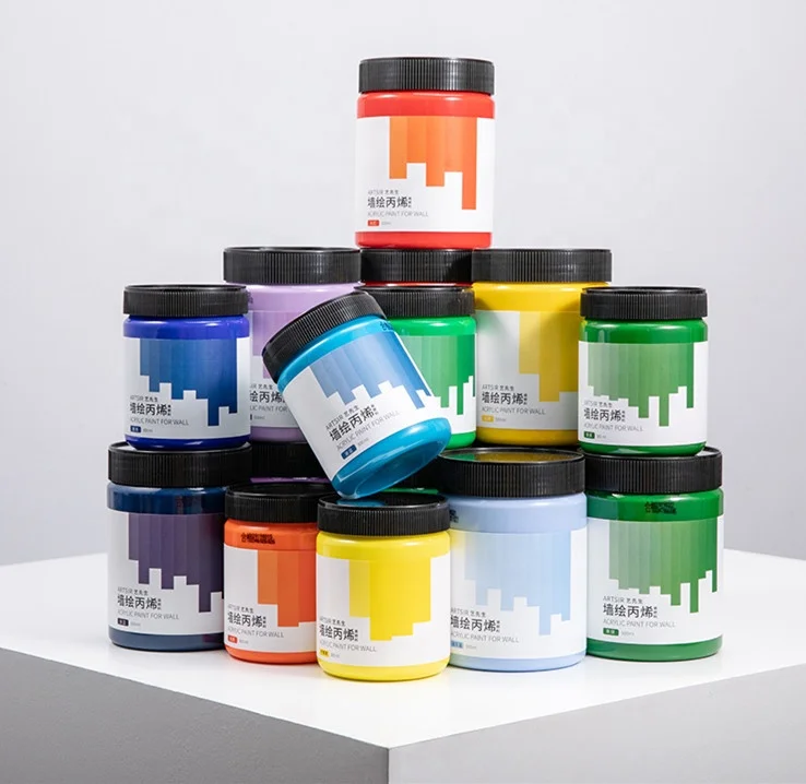 Wholesale 500ml Wall Paints Liquied Acrylic Paint Color Set OEM For Outdoor Painting 3d Acrylic Paint