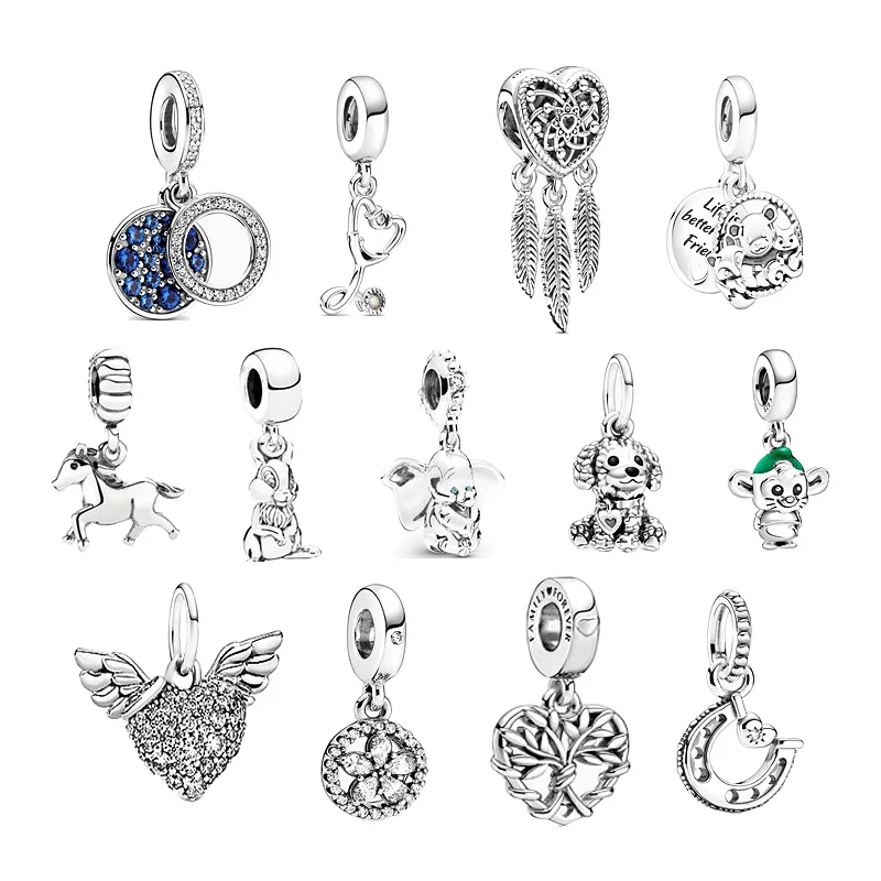 2022 New 925 Sterling Silver Heart Charms Mum Dangle Dream catcher beads Fit Original Pandoraer Bracelet DIY Jewelry For Women