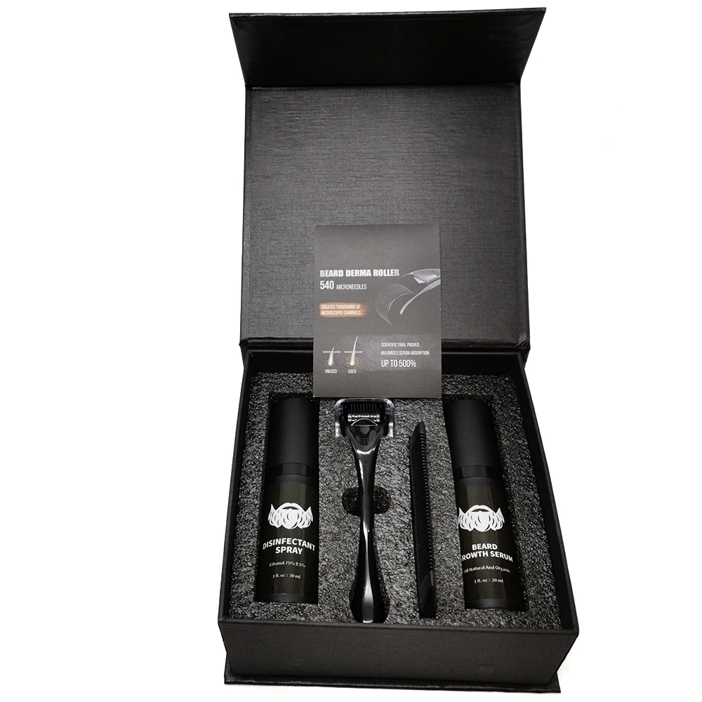 Индивидуальная фирменная мужская этикетка, натуральный титановый ролик Srpay, бритвенный набор, гребень для бальзама, уход за волосами, щетка для бороды, уход за волосами, набор для мужчин