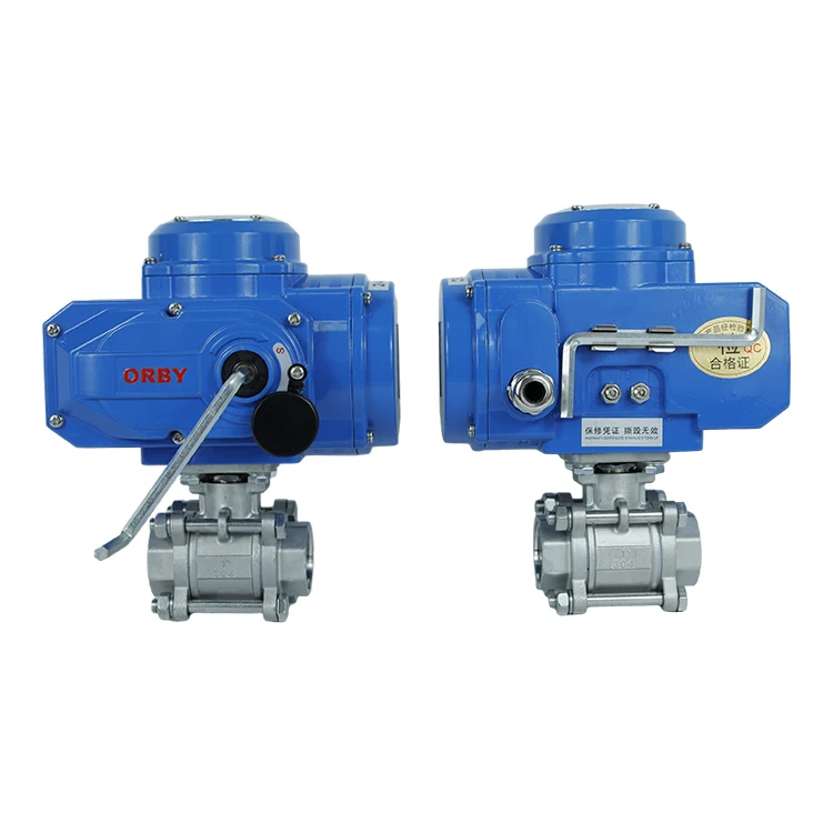 NPT/G Female inside Thread 12v 24v 230v motorized electric actuator 3piece SS304 SS316 ball valve drive controller